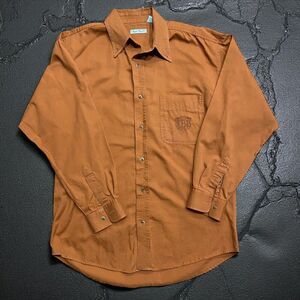 Bugle Boy Company Vintage Y2K Rust Orange Button Down Shirt Men's Size Large